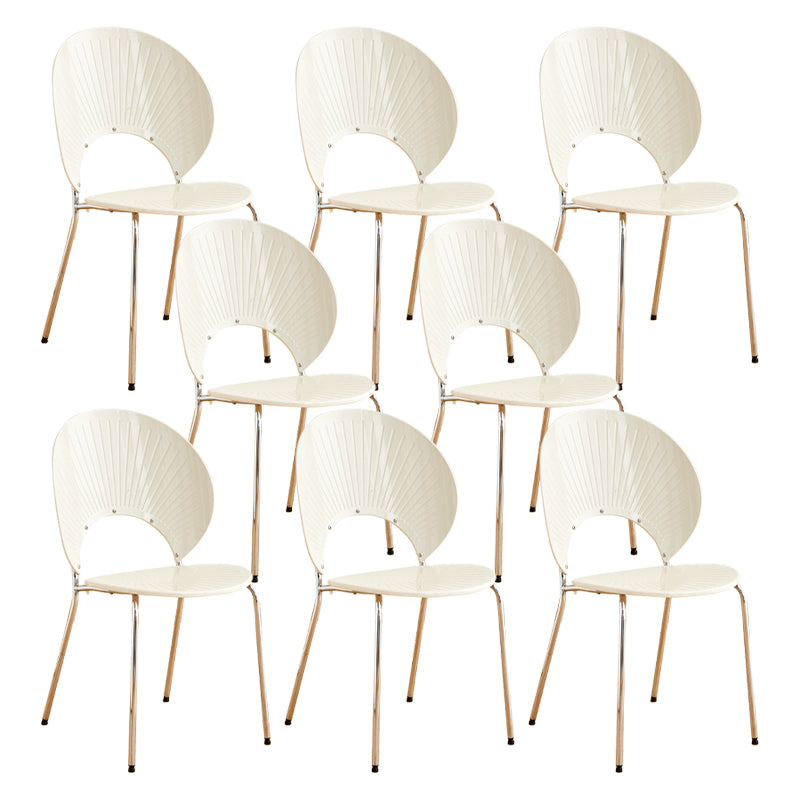 Nordic Metal Side Chair Low Back Armless Chair for Patio Use