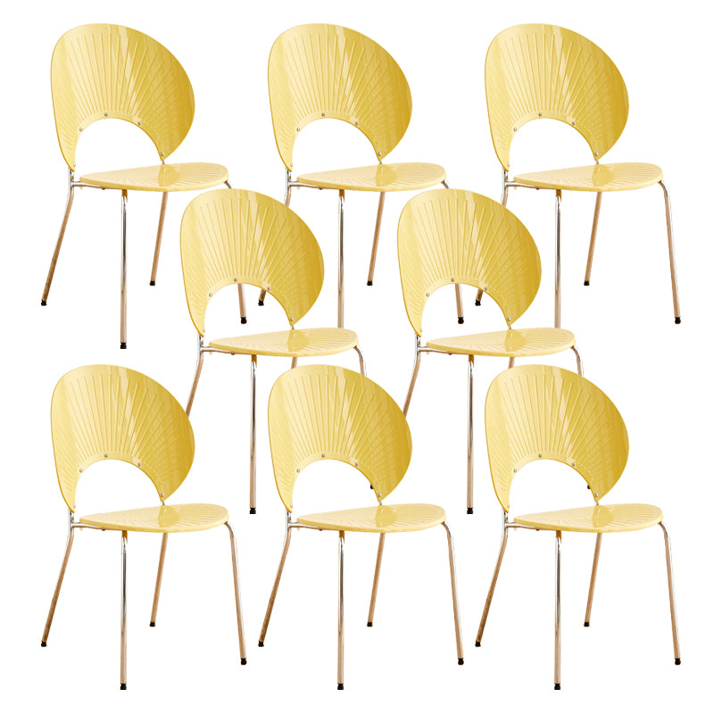 Nordic Metal Side Chair Low Back Armless Chair for Patio Use