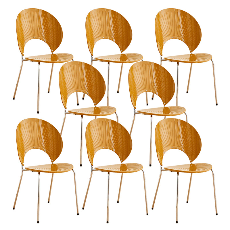 Nordic Metal Side Chair Low Back Armless Chair for Patio Use