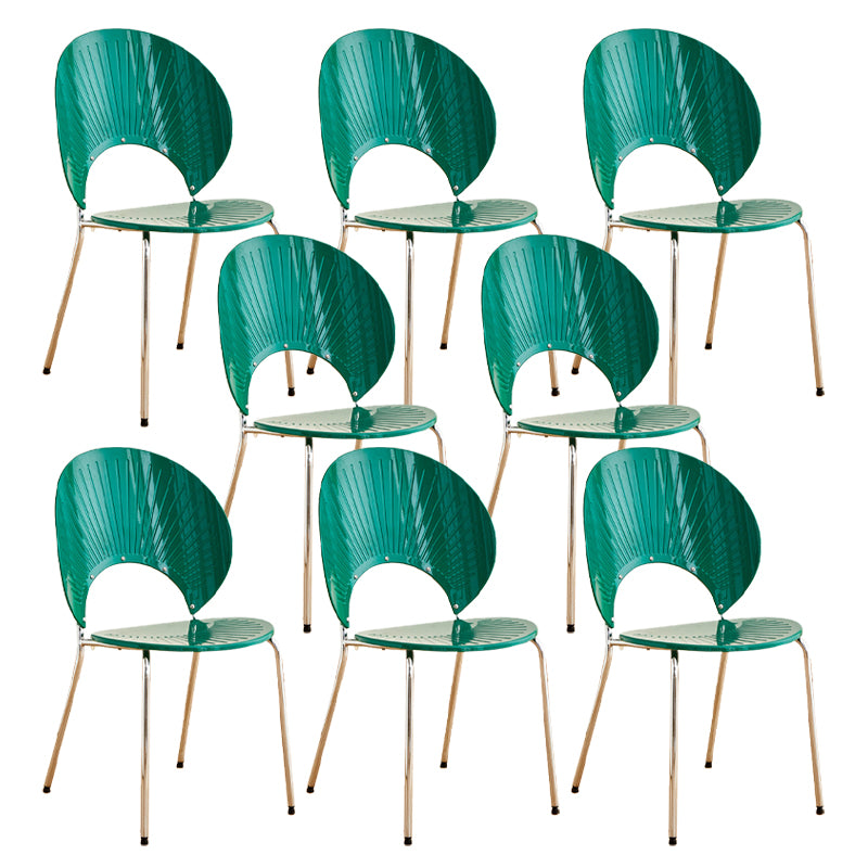 Nordic Metal Side Chair Low Back Armless Chair for Patio Use