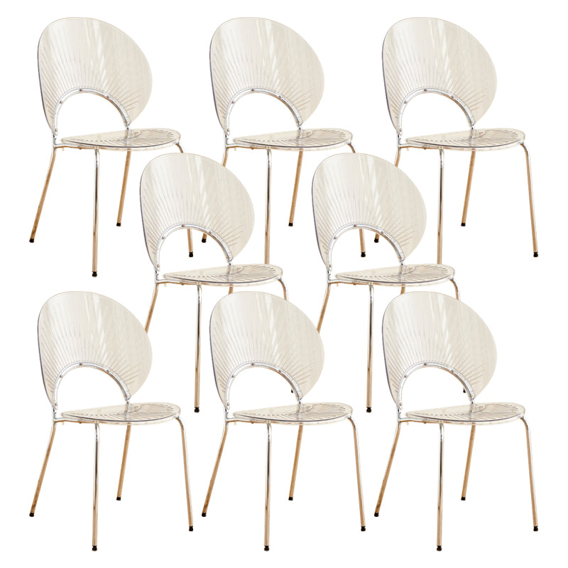 Nordic Metal Side Chair Low Back Armless Chair for Patio Use