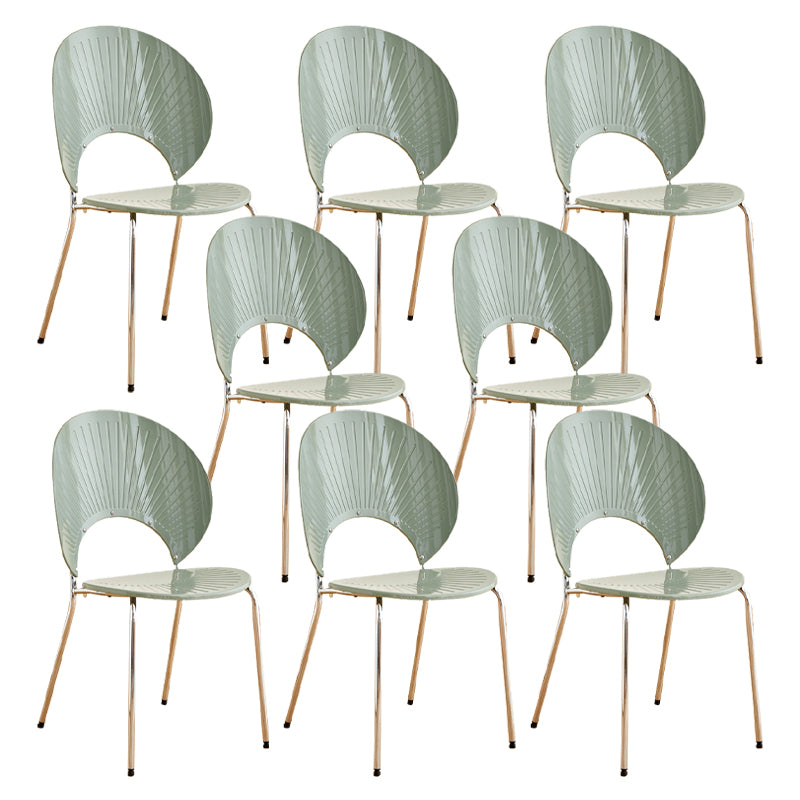 Nordic Metal Side Chair Low Back Armless Chair for Patio Use