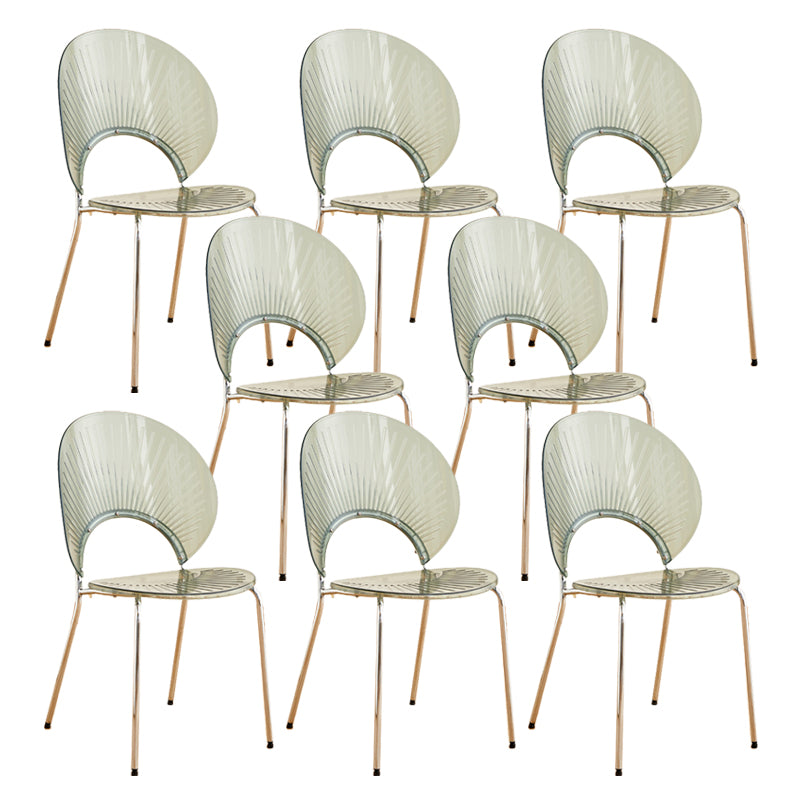 Nordic Metal Side Chair Low Back Armless Chair for Patio Use