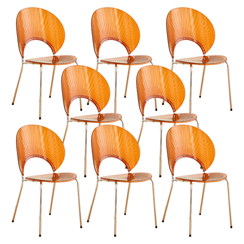 Nordic Metal Side Chair Low Back Armless Chair for Patio Use