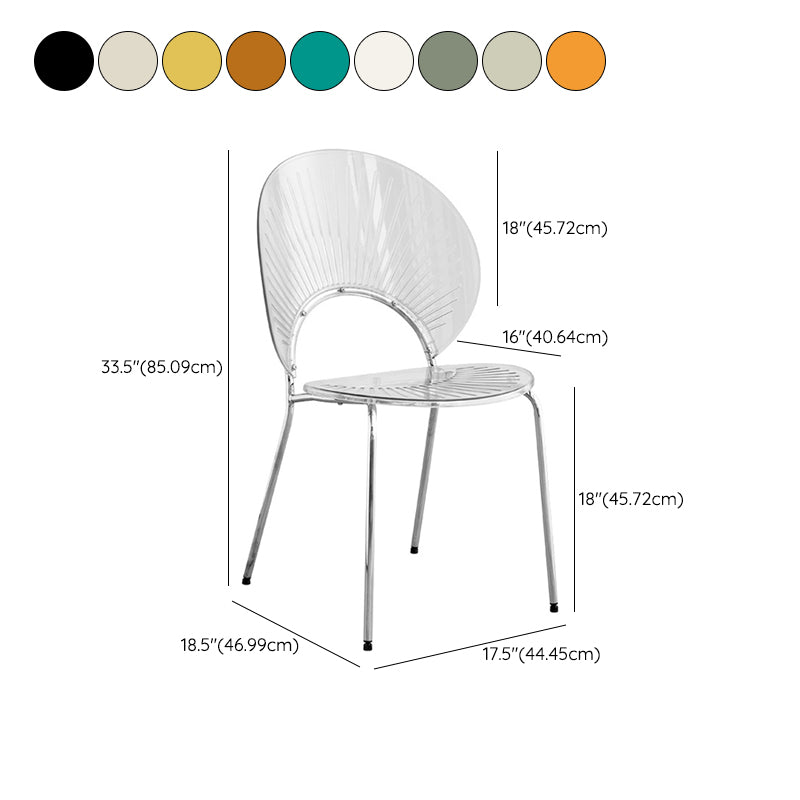 Nordic Metal Side Chair Low Back Armless Chair for Patio Use