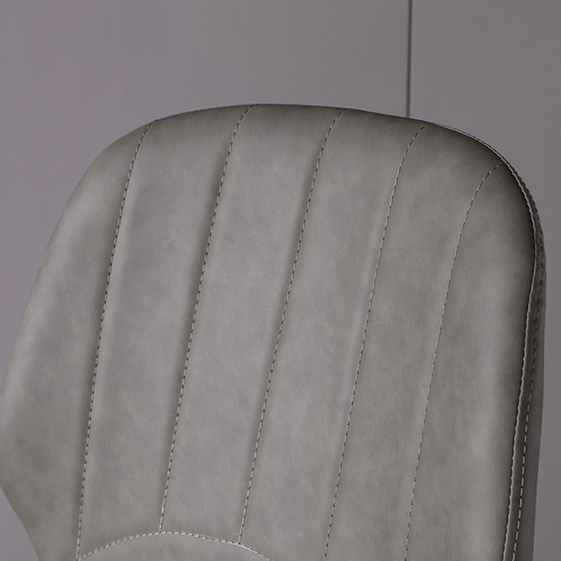 Nordic Metal Side Chair Wingback Armless Chair with Black Legs