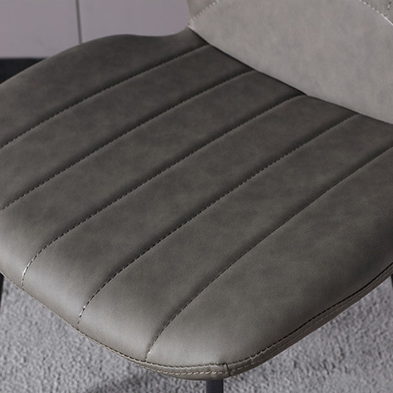 Nordic Metal Side Chair Wingback Armless Chair with Black Legs