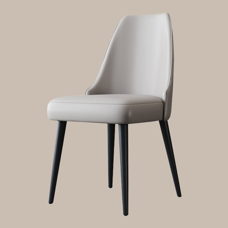 Nordic Metal Side Chair Parsons Armless Chair with Black Legs