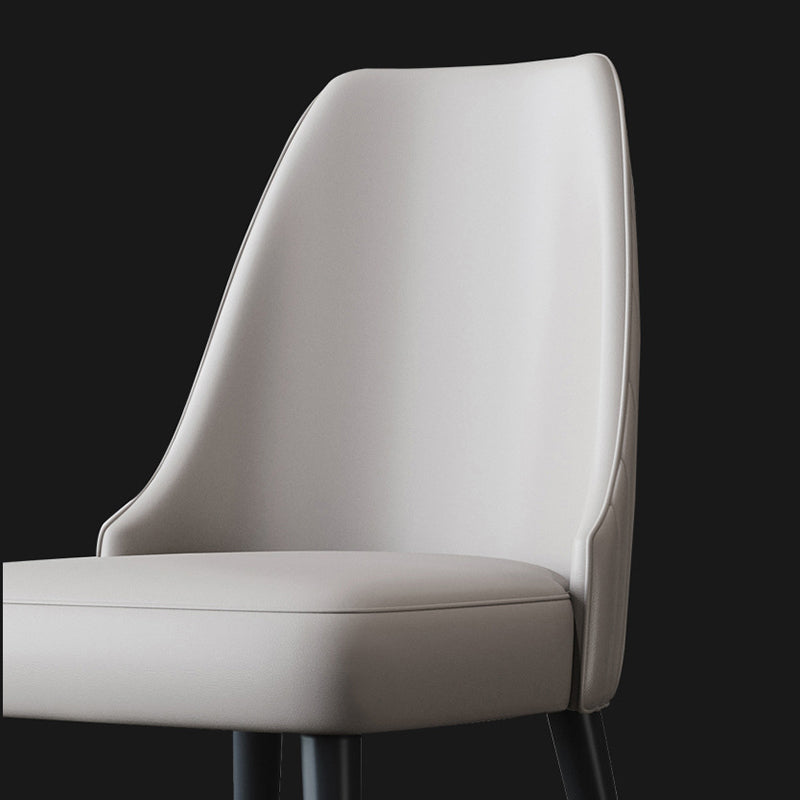 Nordic Metal Side Chair Parsons Armless Chair with Black Legs