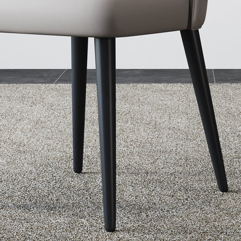 Nordic Metal Side Chair Parsons Armless Chair with Black Legs