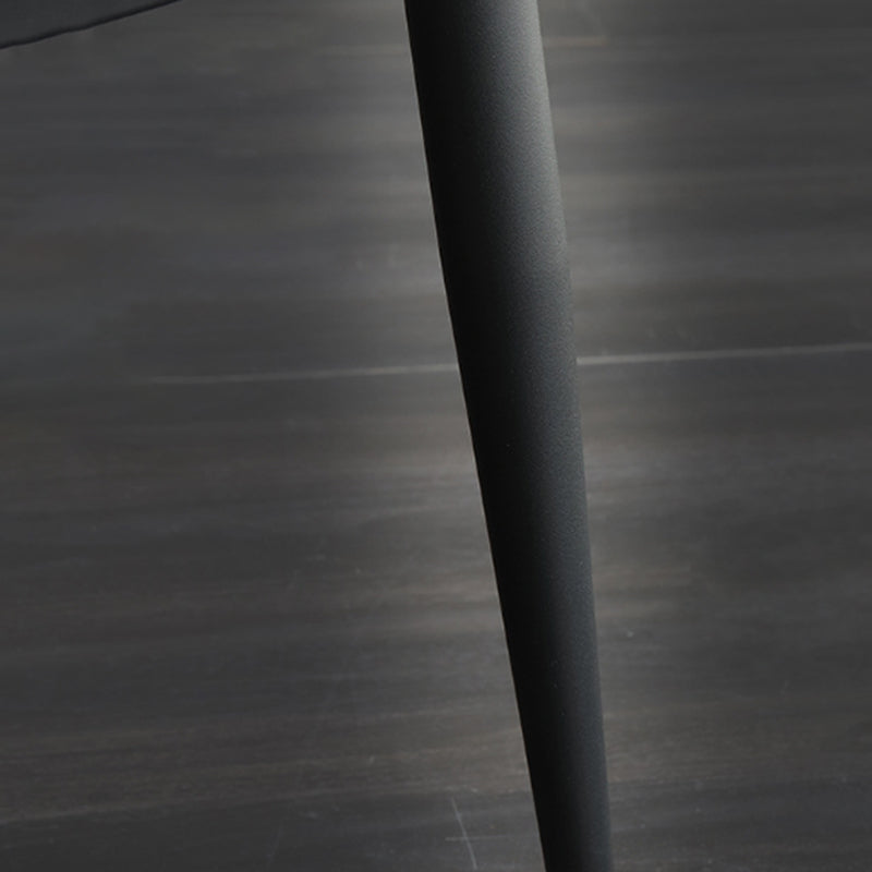 Faux Leather Side Chair Wingback Armless Chair with Black Legs