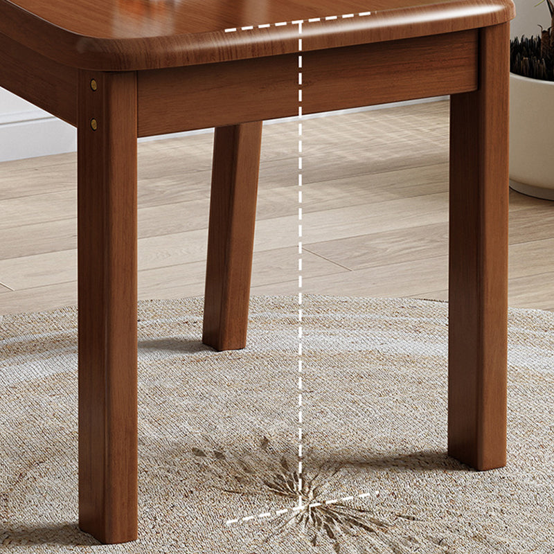 Solid Wood Dining Chair Industrial Style Armless Chair for Dining Room