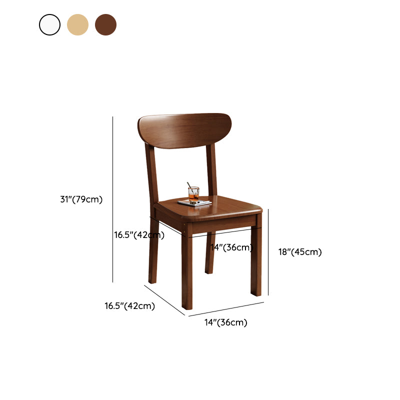 Solid Wood Dining Chair Industrial Style Armless Chair for Dining Room