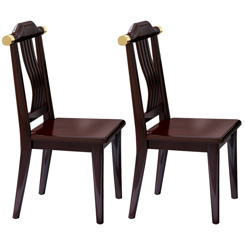 Solid Wood Dining Chair Industrial Style Ladder Back Armless Chair