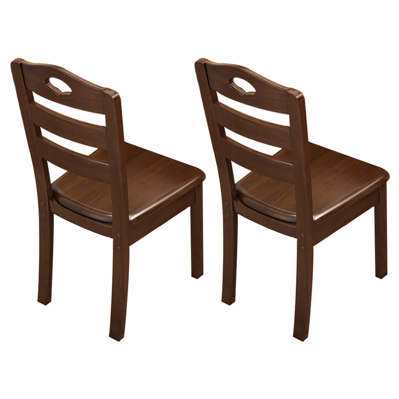 Solid Wood Dining Chair Industrial Style Ladder Back Armless Chair