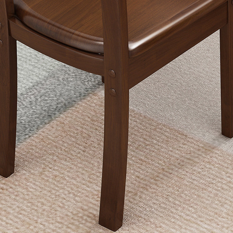 Solid Wood Dining Chair Industrial Style Ladder Back Armless Chair