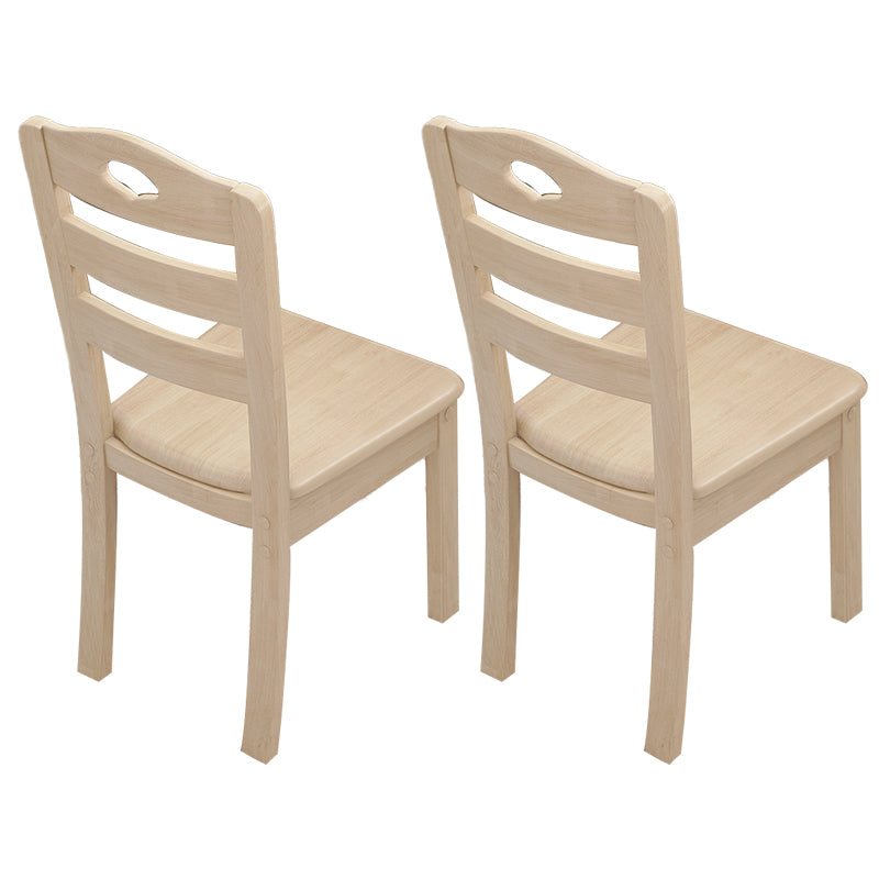 Solid Wood Dining Chair Industrial Style Ladder Back Armless Chair