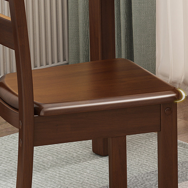 Solid Wood Dining Chair Industrial Style Ladder Back Armless Chair