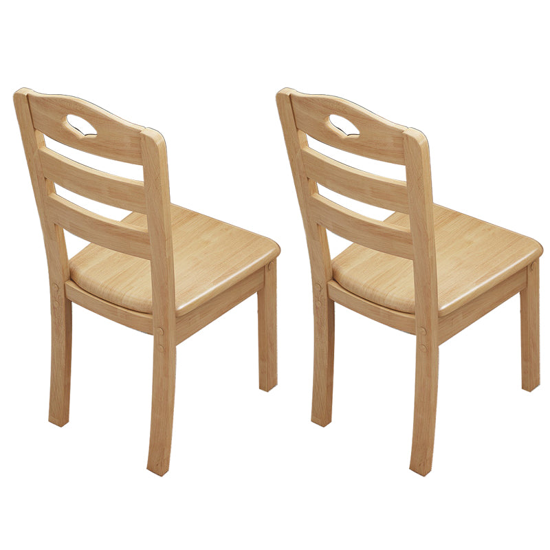 Solid Wood Dining Chair Industrial Style Ladder Back Armless Chair