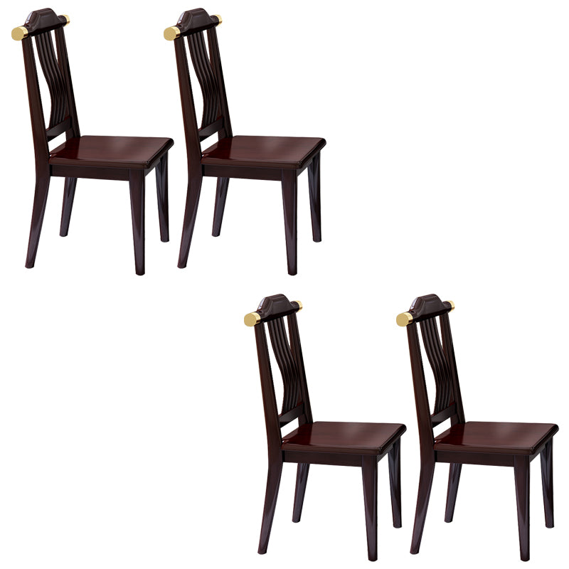 Solid Wood Dining Chair Industrial Style Ladder Back Armless Chair