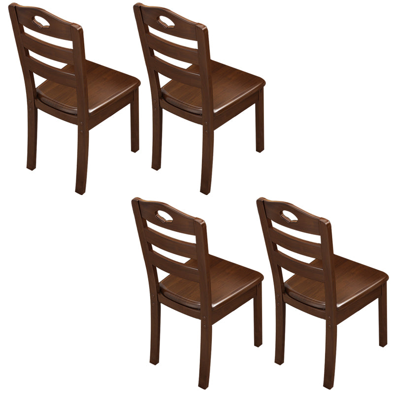 Solid Wood Dining Chair Industrial Style Ladder Back Armless Chair