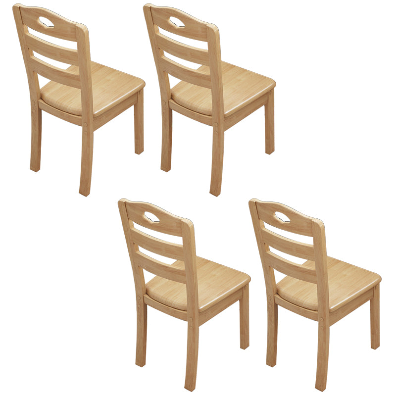 Solid Wood Dining Chair Industrial Style Ladder Back Armless Chair