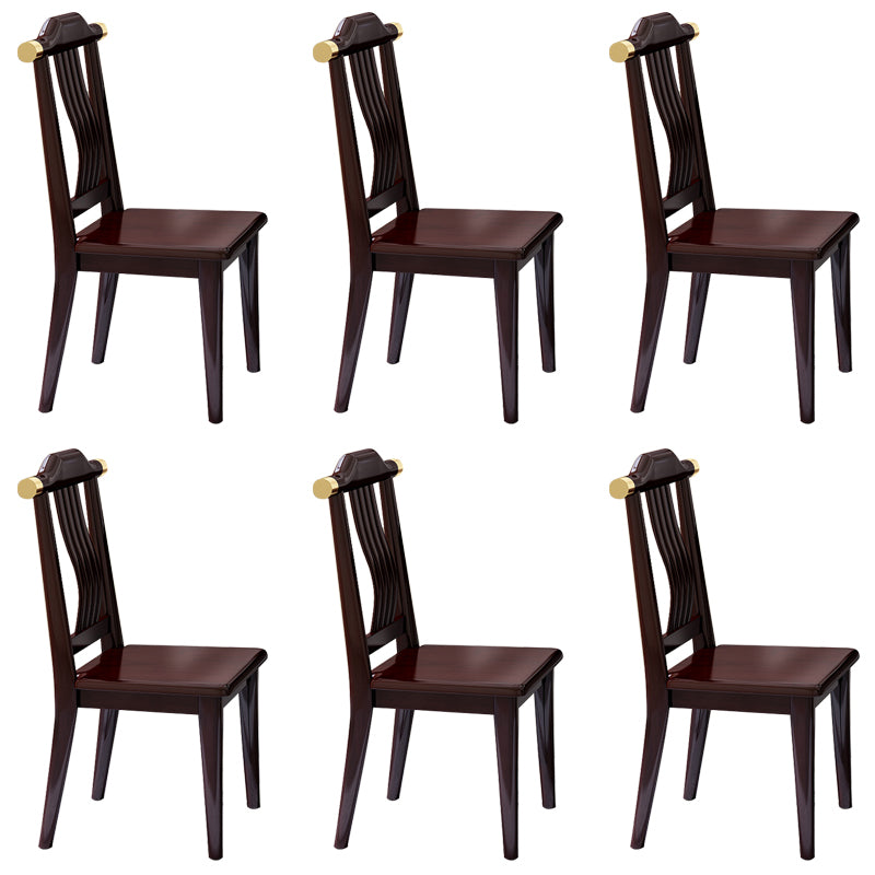 Solid Wood Dining Chair Industrial Style Ladder Back Armless Chair