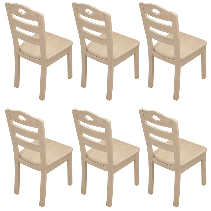 Solid Wood Dining Chair Industrial Style Ladder Back Armless Chair
