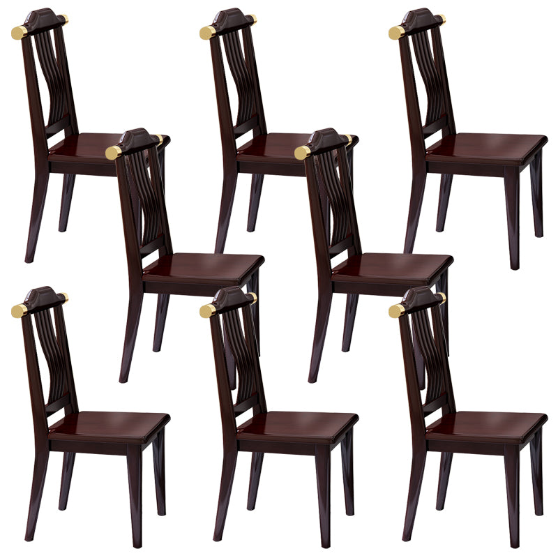 Solid Wood Dining Chair Industrial Style Ladder Back Armless Chair