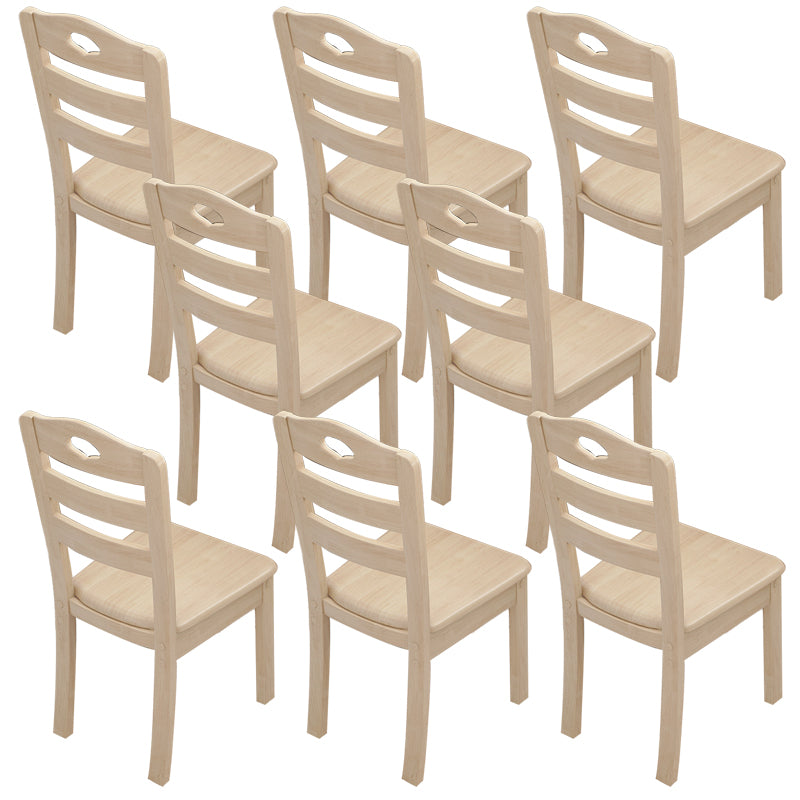 Solid Wood Dining Chair Industrial Style Ladder Back Armless Chair