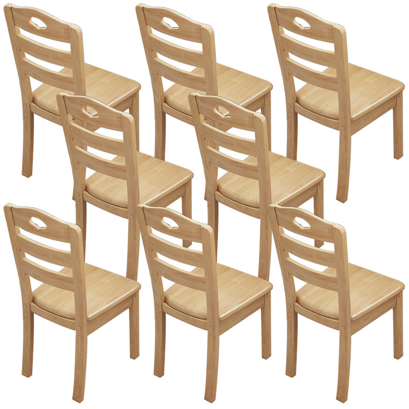 Solid Wood Dining Chair Industrial Style Ladder Back Armless Chair