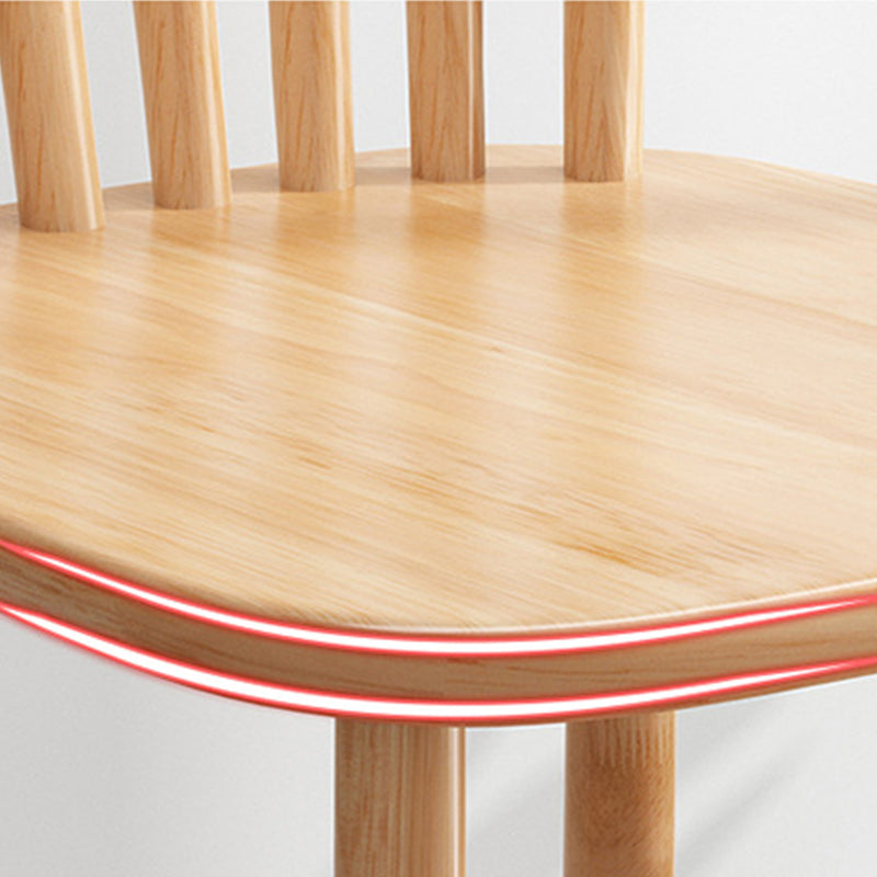 Solid Wood Dining Chair Industrial Style Windsor Back Side Chair