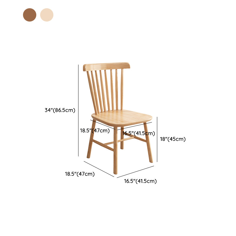 Solid Wood Dining Chair Industrial Style Windsor Back Side Chair