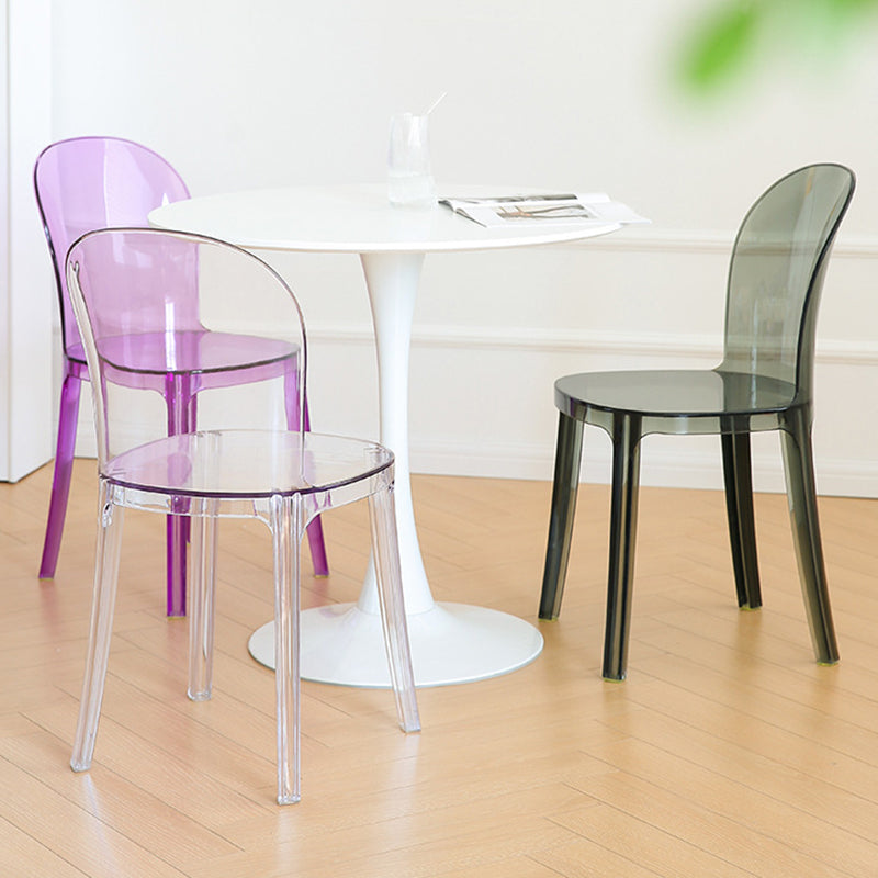 Modern Plastic Side Chair Modern Low Back Armless Chair for Dining Room