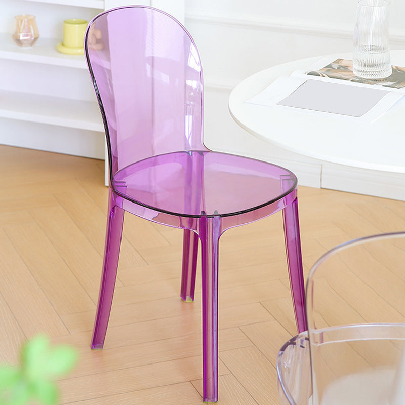 Modern Plastic Side Chair Modern Low Back Armless Chair for Dining Room