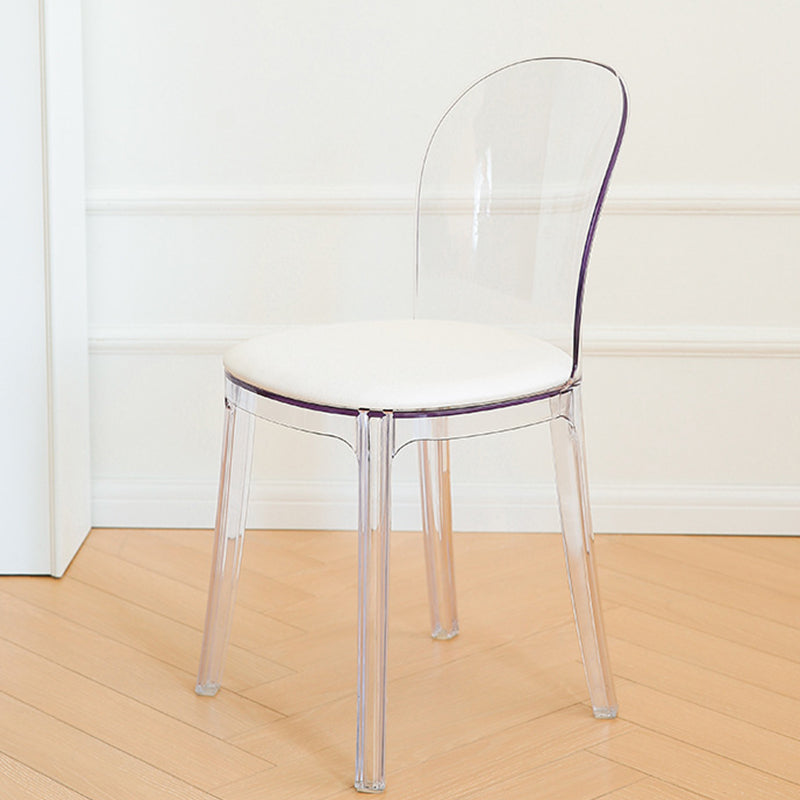 Modern Plastic Side Chair Modern Low Back Armless Chair for Dining Room