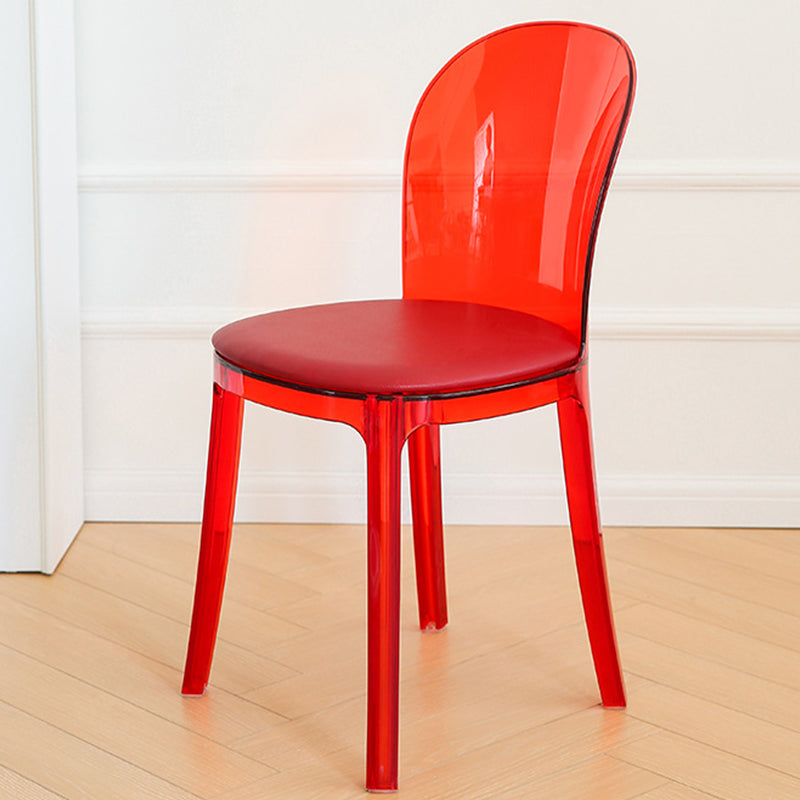 Modern Plastic Side Chair Modern Low Back Armless Chair for Dining Room