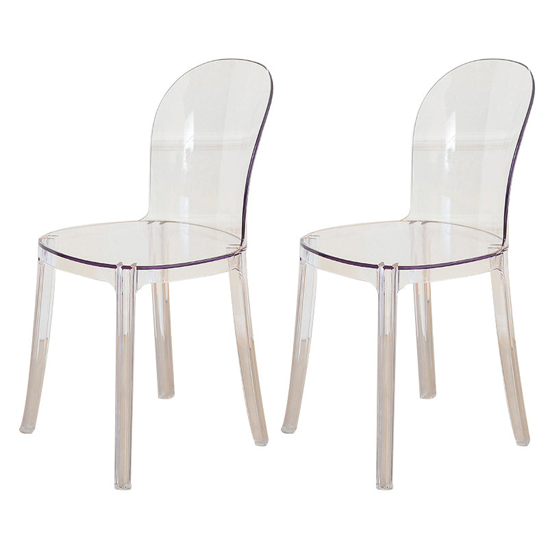 Modern Plastic Side Chair Modern Low Back Armless Chair for Dining Room
