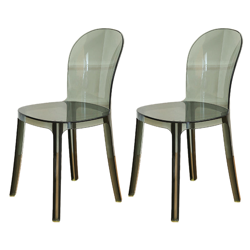 Modern Plastic Side Chair Modern Low Back Armless Chair for Dining Room