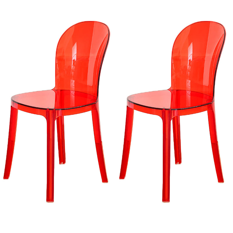 Modern Plastic Side Chair Modern Low Back Armless Chair for Dining Room