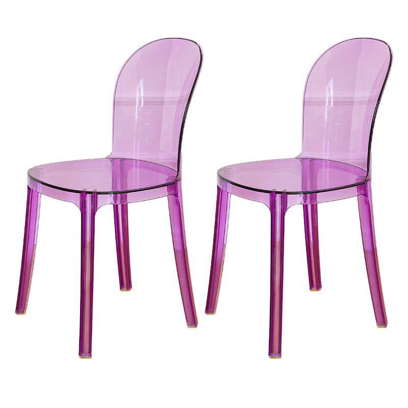 Modern Plastic Side Chair Modern Low Back Armless Chair for Dining Room
