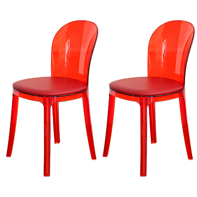 Modern Plastic Side Chair Modern Low Back Armless Chair for Dining Room