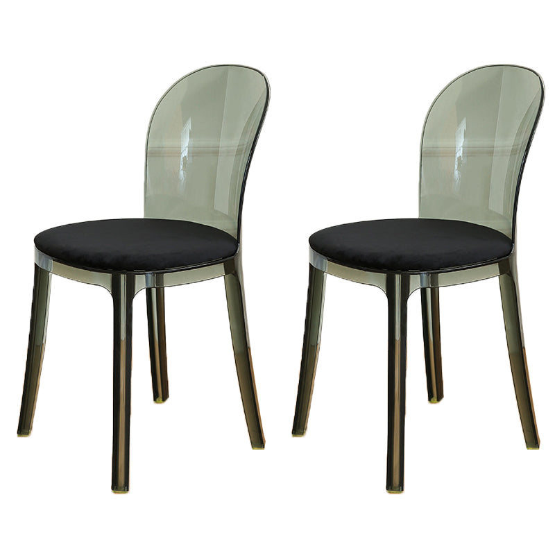 Modern Plastic Side Chair Modern Low Back Armless Chair for Dining Room