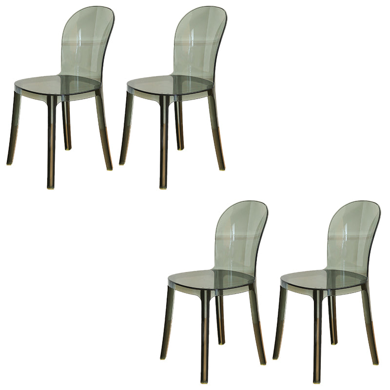 Modern Plastic Side Chair Modern Low Back Armless Chair for Dining Room