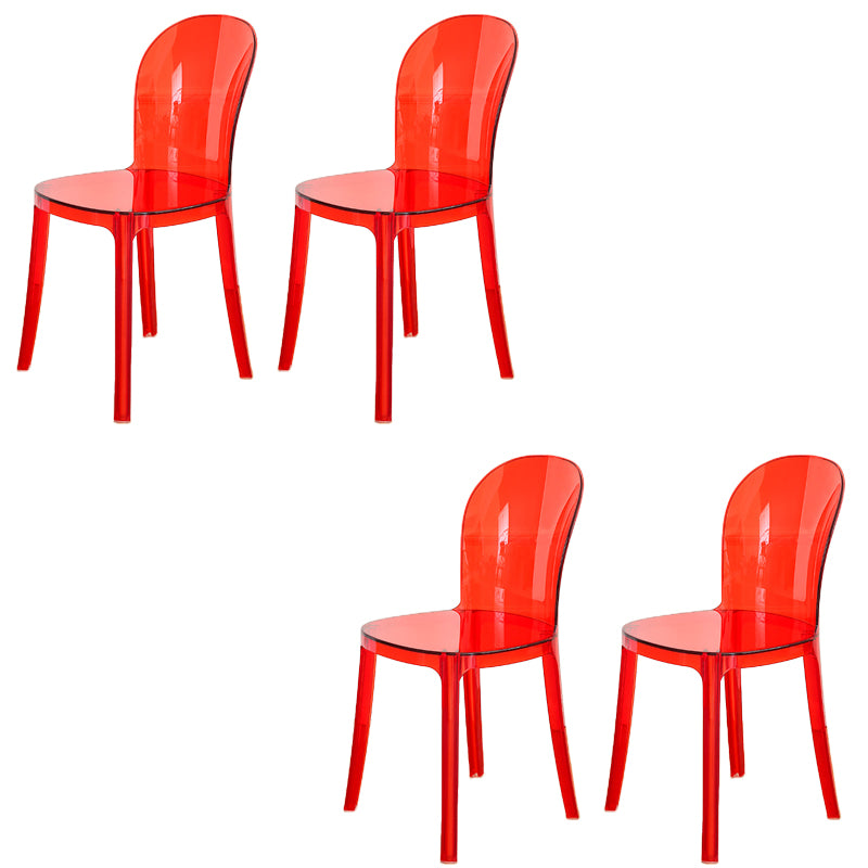 Modern Plastic Side Chair Modern Low Back Armless Chair for Dining Room