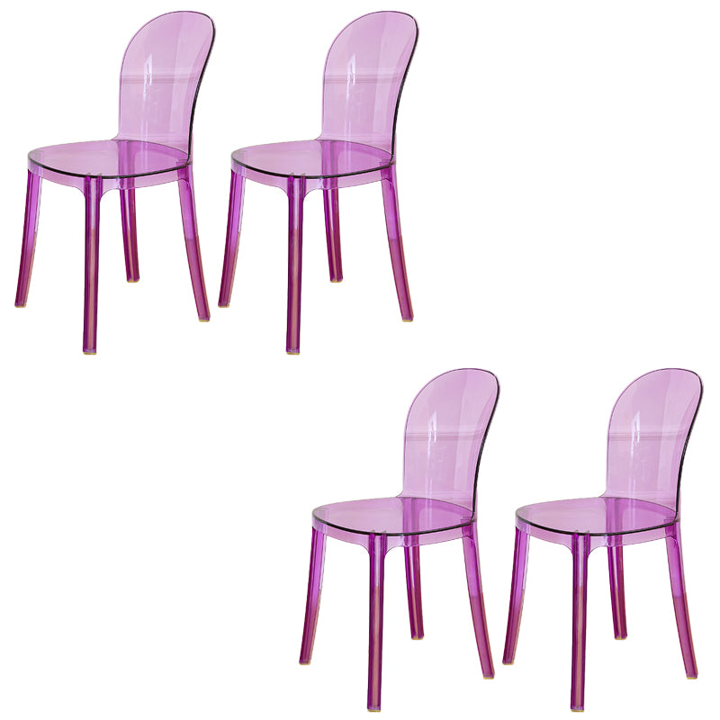 Modern Plastic Side Chair Modern Low Back Armless Chair for Dining Room