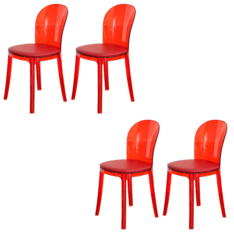 Modern Plastic Side Chair Modern Low Back Armless Chair for Dining Room