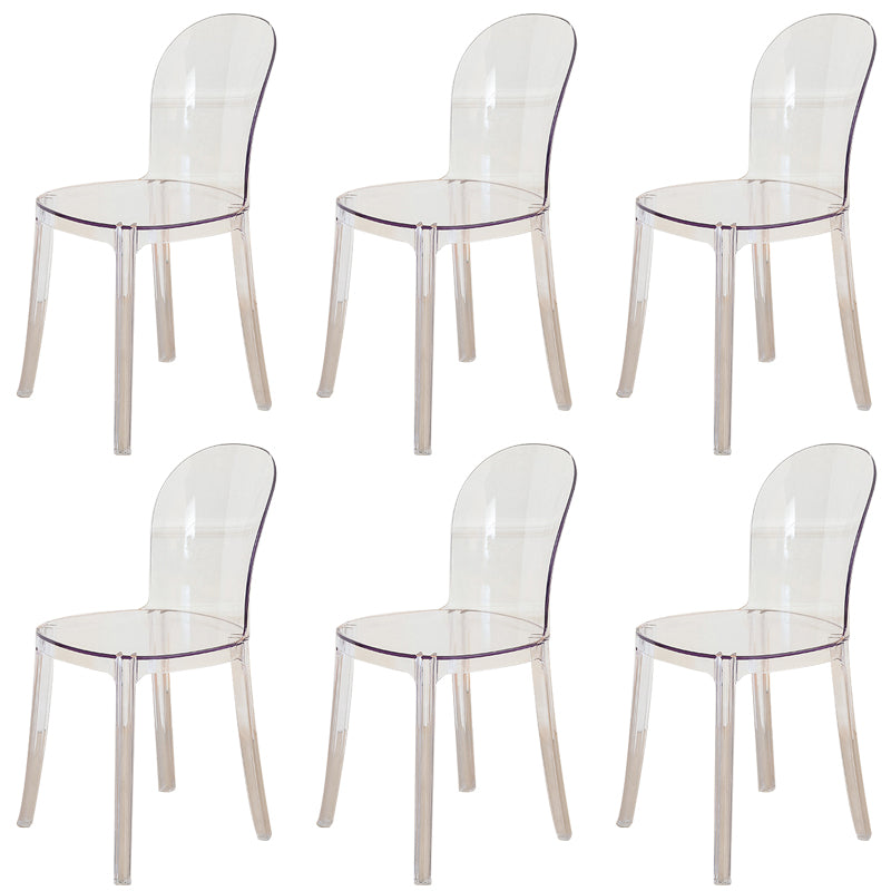 Modern Plastic Side Chair Modern Low Back Armless Chair for Dining Room