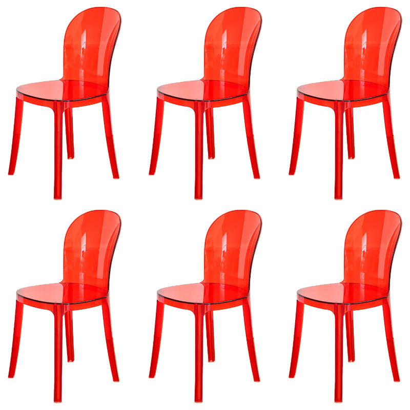 Modern Plastic Side Chair Modern Low Back Armless Chair for Dining Room