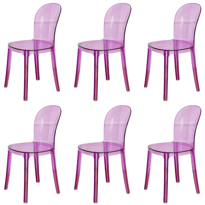 Modern Plastic Side Chair Modern Low Back Armless Chair for Dining Room